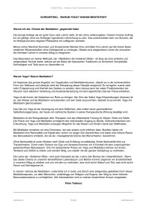 *KURZARTIKEL | WARUM YOGA? – WARUM MEDITATION?