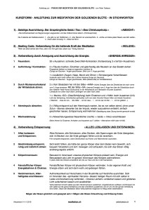 KURZFORM • ANLEITUNG ZUR MEDITATION DER GOLDENEN BLÜTE • IN STICHWORTEN